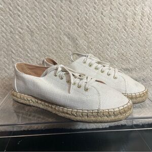 Liz Claiborne Leckie Espadrille Canvas Lace Up Sneaker Women Size‎ 8